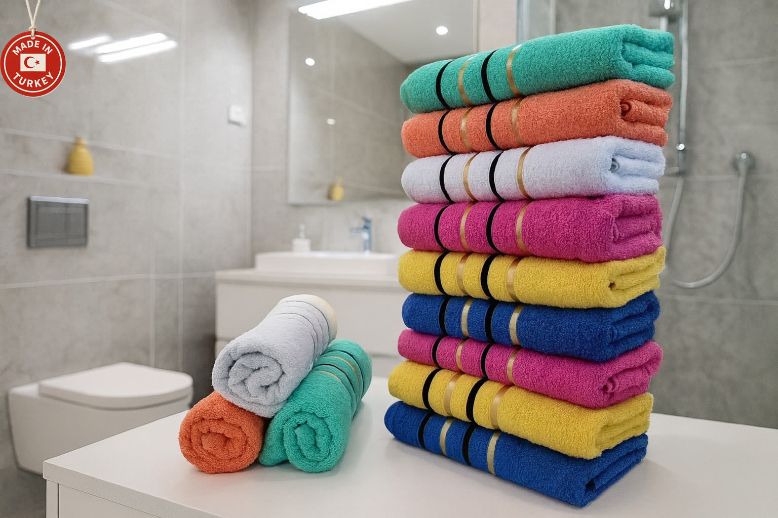 Turski Pamučni Ručnici Rainbow Luxe