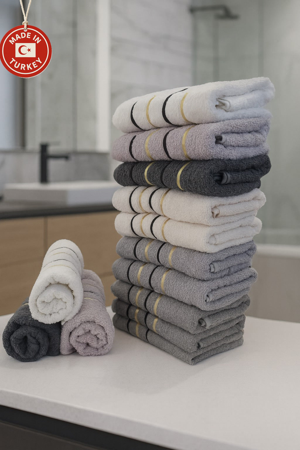 Turski Pamučni Ručnici Elegant Gray